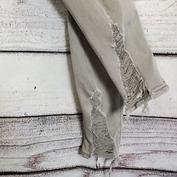 American Eagle Women’s Jegging Size 4 Distressed Olive Green Level Stretch - Picture 6 of 9